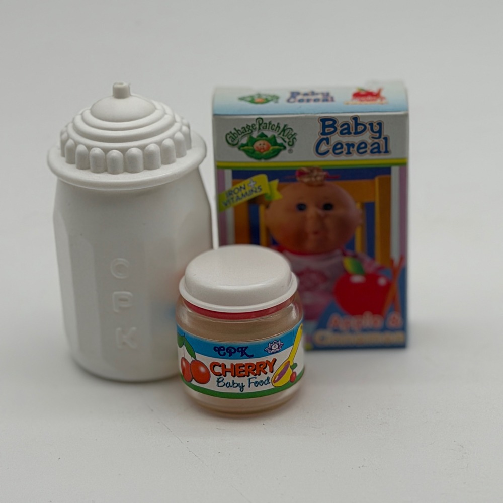 Vintage Cabbage Patch Kids Doll Food Accessories Bottle Cereal Cherry Jar CPK - Picture 4 of 8